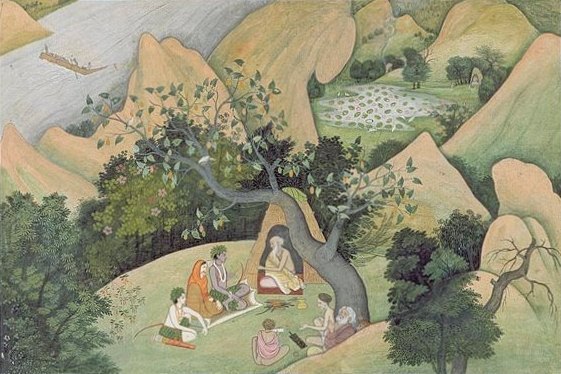 Rama, Lakshmana, Sita and Rishi