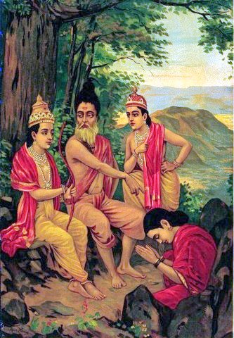 Vishwamitra Rishi training Rama and Lakshmana
