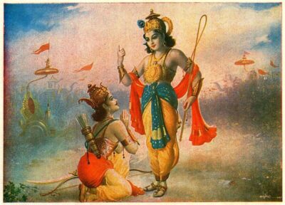Krishna reciting Bhagavad Gita to Arjuna