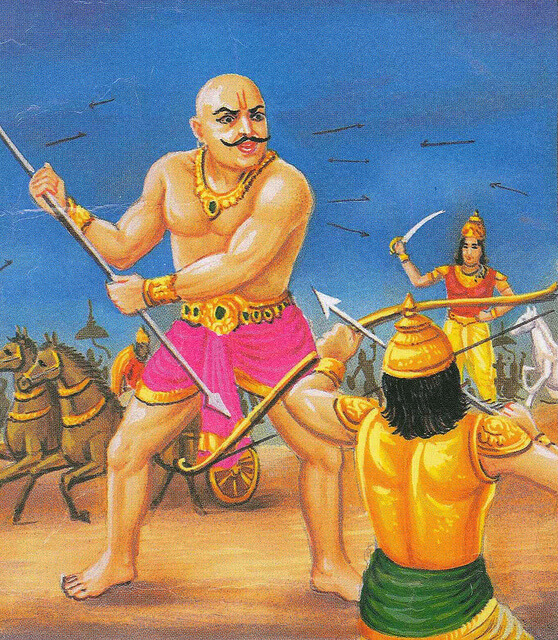 Karna trying to kill Ghatotkacha